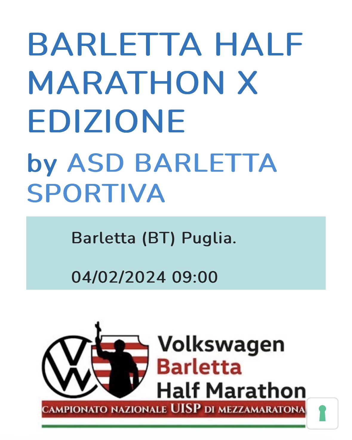 Volkswagen Barletta half marathon
